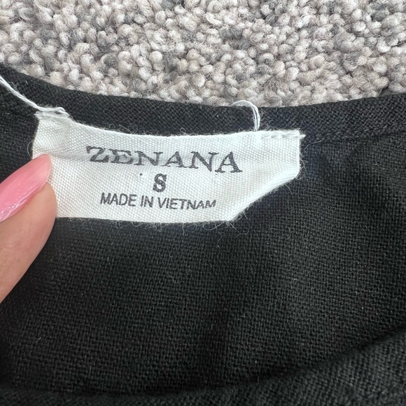 Zenana Black Sleeveless Linen Rayon Pockets Romper Casual  Women’s Size US 8 - Picture 2 of 11